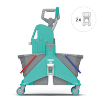 Cărucior de curățare Nickita Tec cu două compartimente Lampo 2 × 15 L